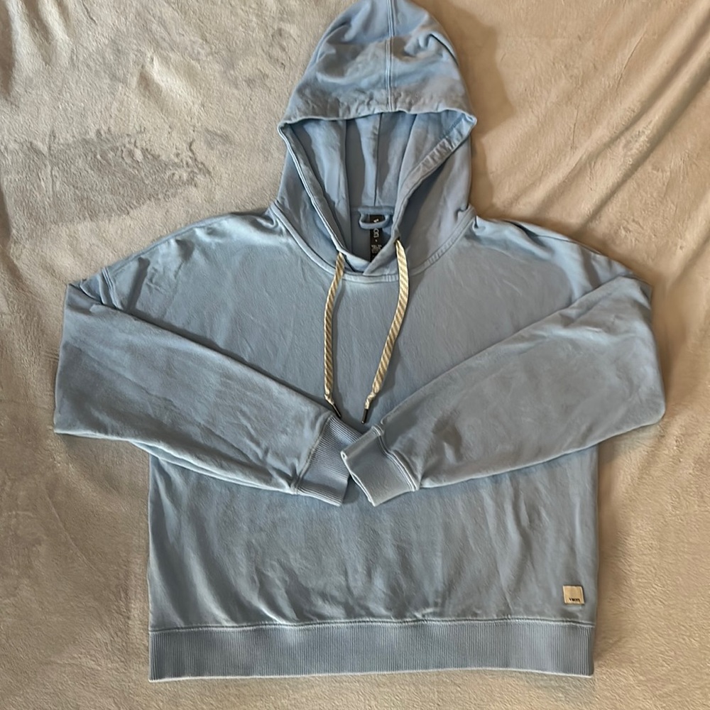 Vuori Laguna Long Sleeve Hoodie Sweatshirt Pullover Light Blue Small